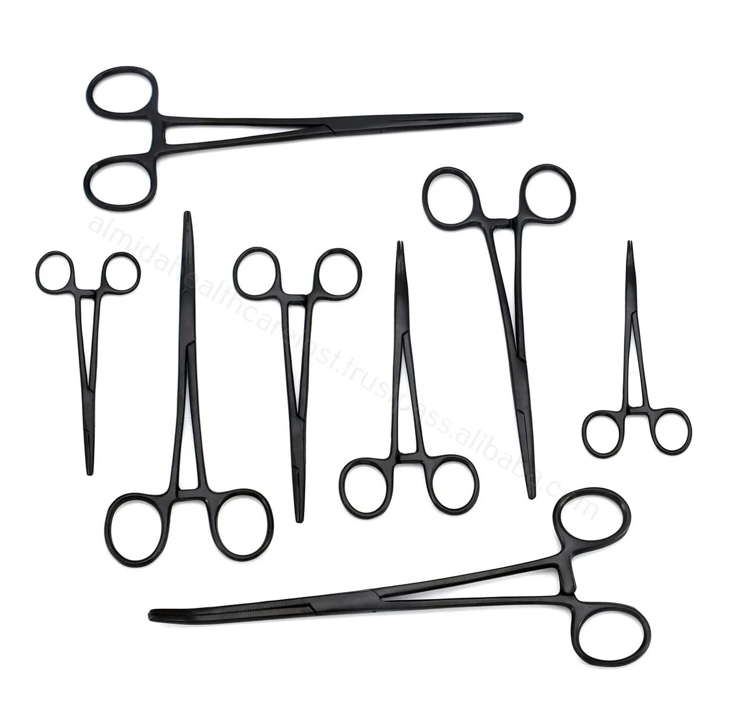Set of 8 Pieces Hemostat Forceps Curved and Straight Stainless Steel