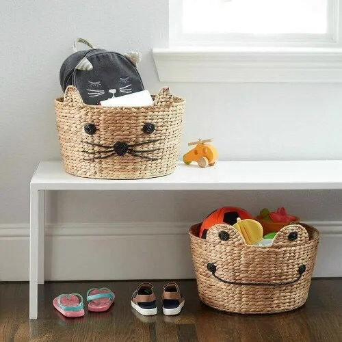 Wholesale woven fruit and vegetable hamper organizer storage water hyacinth baskets of as a basket homme gift bathroom set