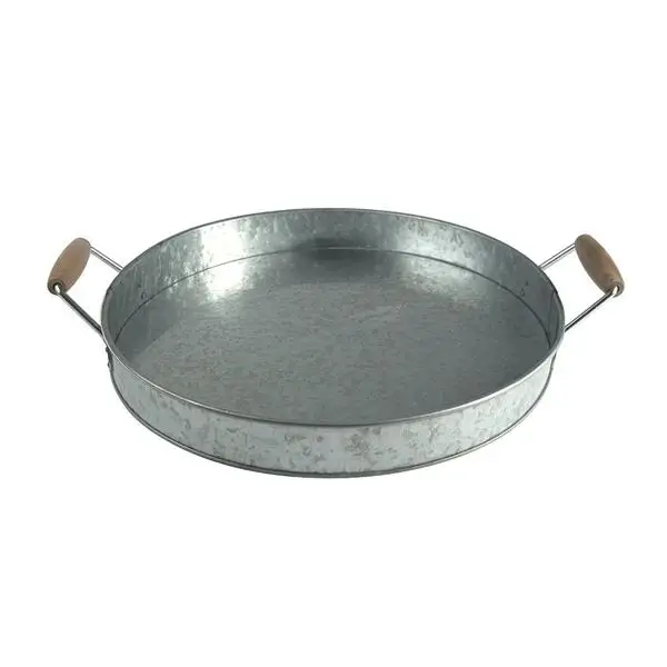 Galvanized Oval Serving Tray Galvanized Decorative Wine Tray Manufacturer of Galvanized Handmade Serving Tray
