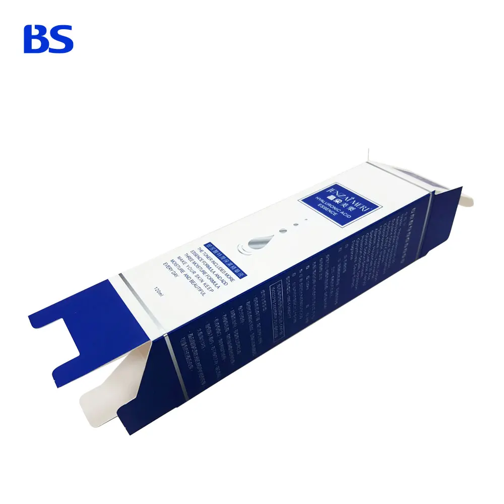 
Packaging box cleanser Face Wash Serum Essence White Art Texture Matte Lamination Silver Hot Stamping Paper Boxes 