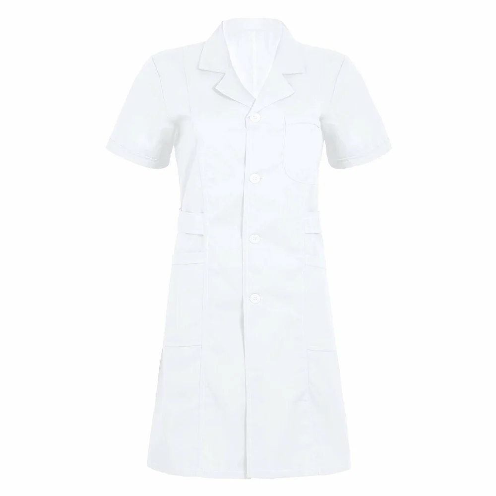 
100% Cotton Dust Doctor Medical Labcoat White Blue Lab Coat 