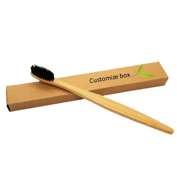 Bamboo toothbrush Bambou Toothbrush 1 pcs Natural Wood Bamboo OEM Customize Logo Wholesale Eco  Oral Care