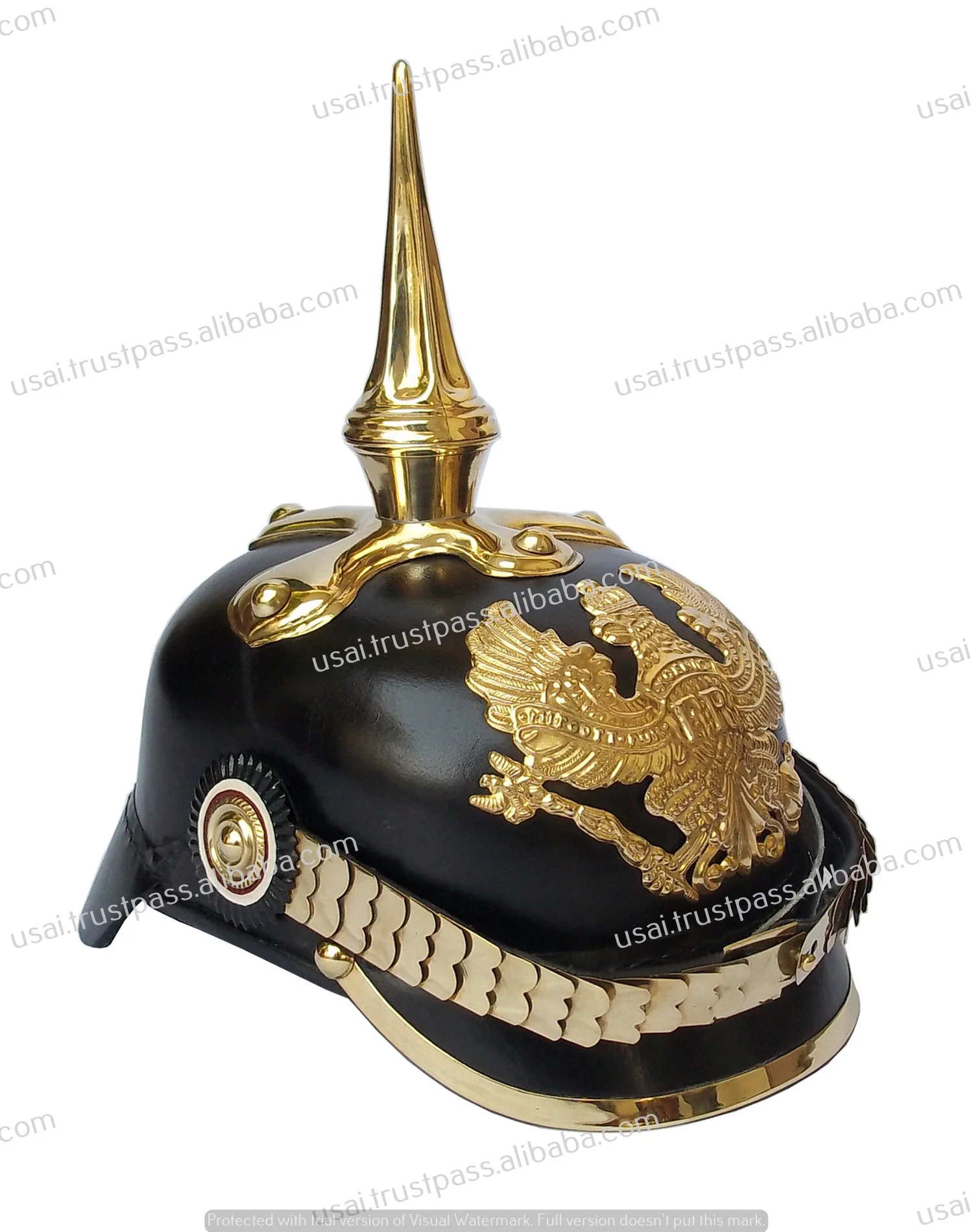 Антикварный длинный кожаный шлем Pickelhaube с шипами немецкий армированный ~ коллекционный подарок также предмет