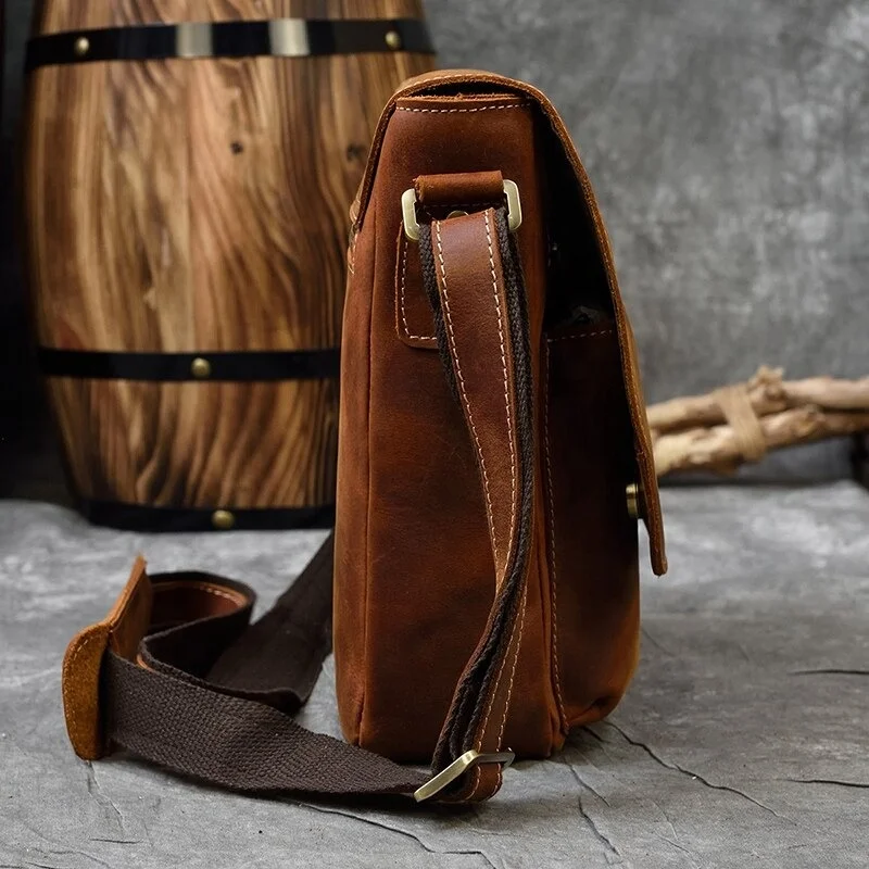New Arrivals Genuine Leather Shoulder High Quality Crossbody Men Sling Messenger Boys School Bag MBF-0391