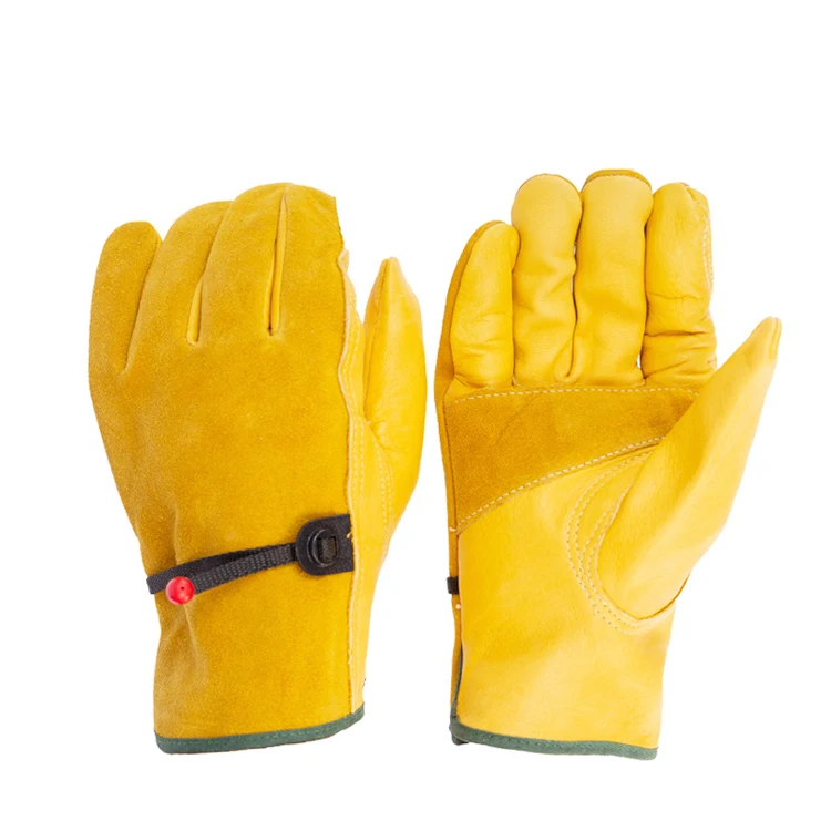 Wholesale high quality anti slip Hand safety Grain Cowhide labour  Leather General Purpose Safety Working Gloves