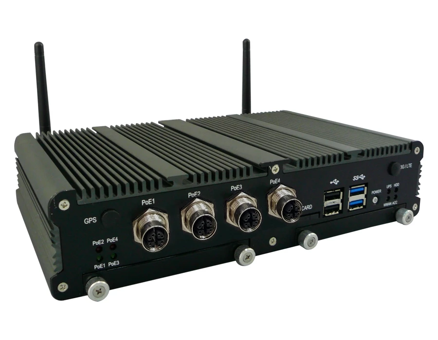 SD3611-POEX автомобильный ПК Intel Gen 6 Core i7-6600U процессор с 4-мя портами POE мини-ПК