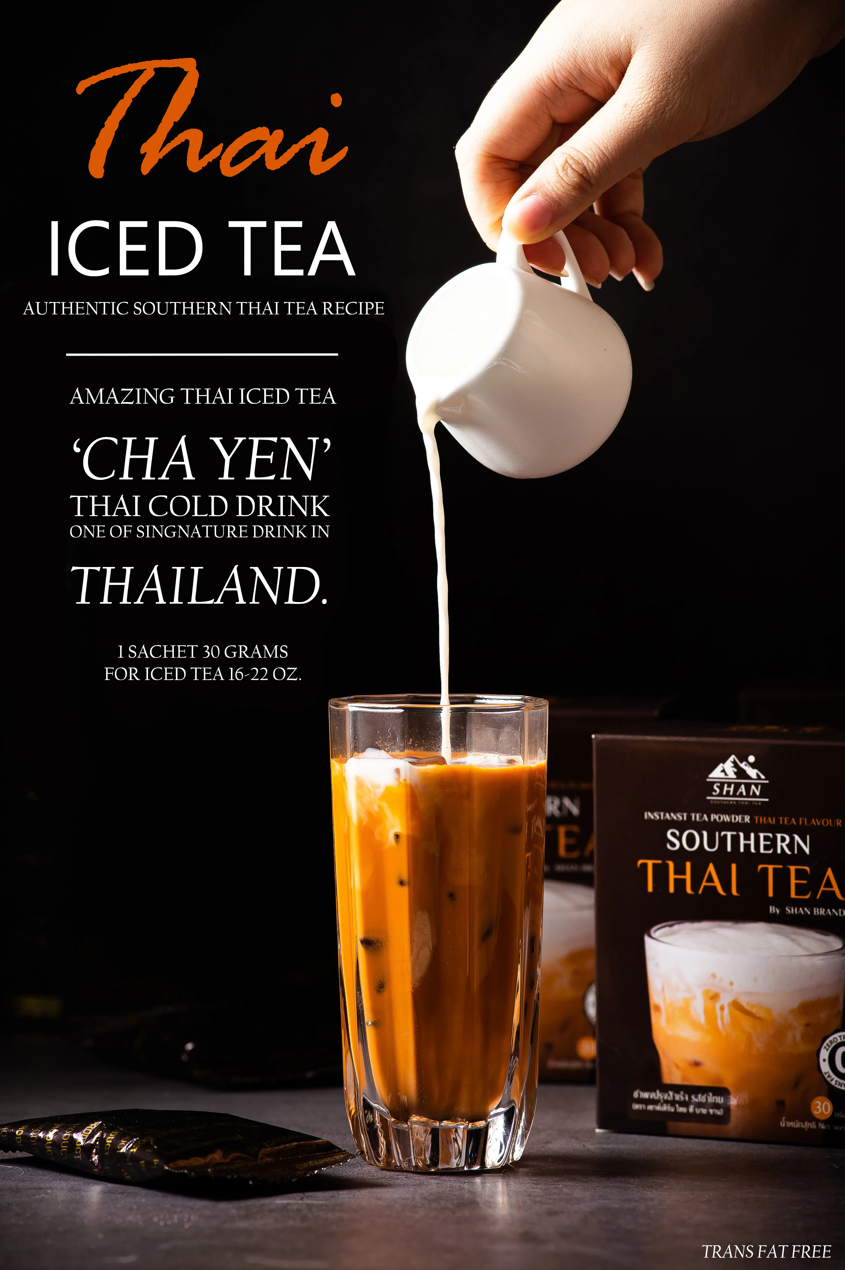 Southern Blended Tasty Thailand Milk Tea Powder In Sachet Packaging