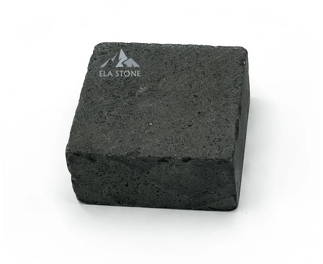 ELA Stone Modern Postmodern Midcentury Villa Apartment Building Garden Picked Lava Cubic Stone from Vietnam