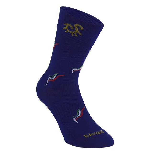 High quality bamboo viscose mid-calf socks yarn compression invisible linked toe made in Italy