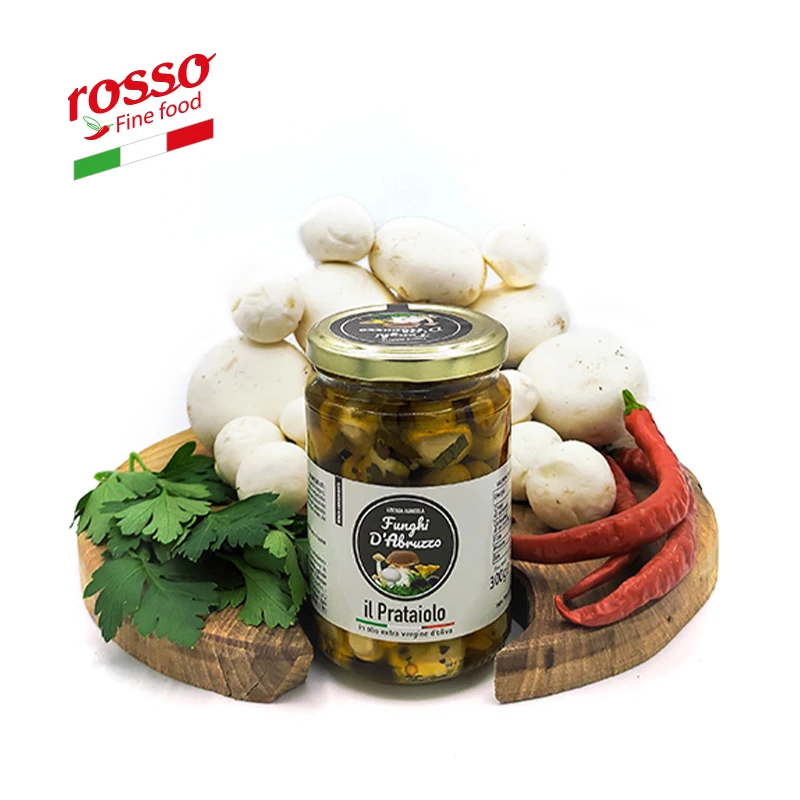 High Quality  champignon mushroom  300 gr  in oil in jar Made in Italy