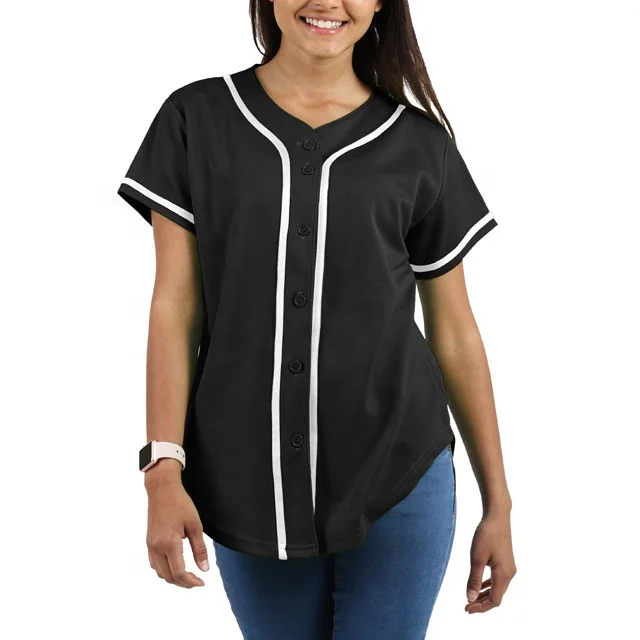 
100 Polyester Custom Blank Plain Sublimated Women Baseball Jersey 