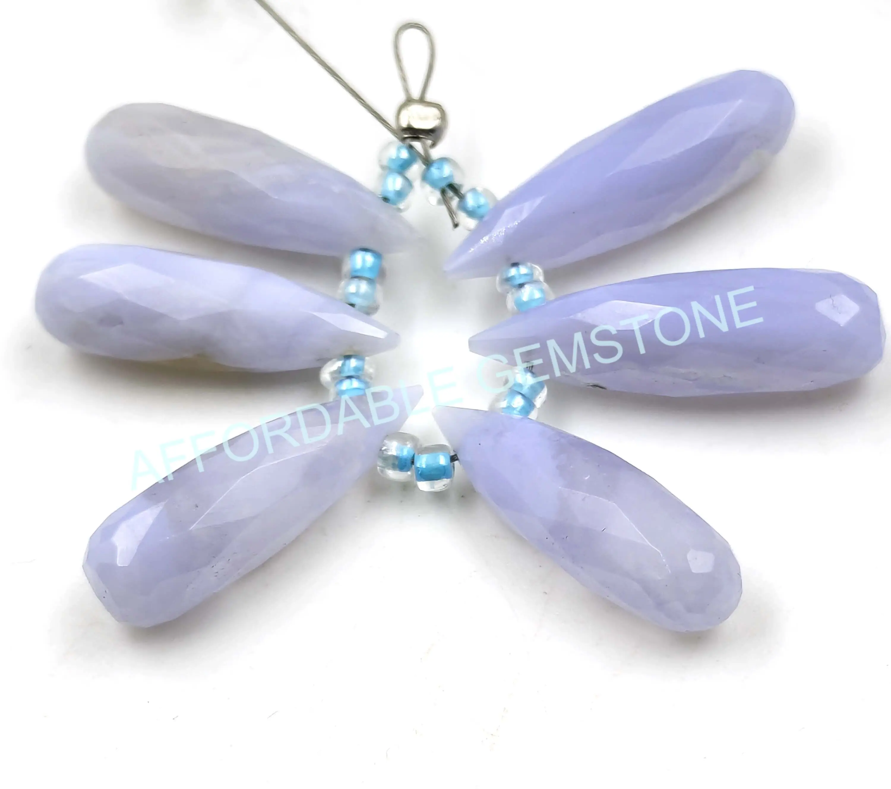 Natural blue lace agate good quality stone teardrop shape stones faceted spinal beads wire wrapping gems gemstone jewelry polish