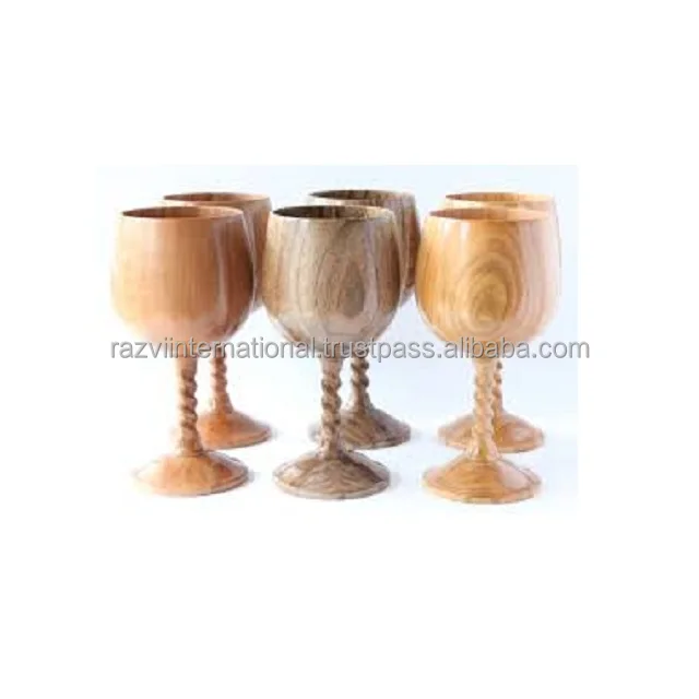 Whole sale wooden wine goblet