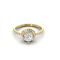 Dainty Halo Diamond 1.27 CT Elegant Engagement Ring 14Kt Solid Gold White Rose Yellow Gold Fine Jewelry Anniversary Bridal Ring