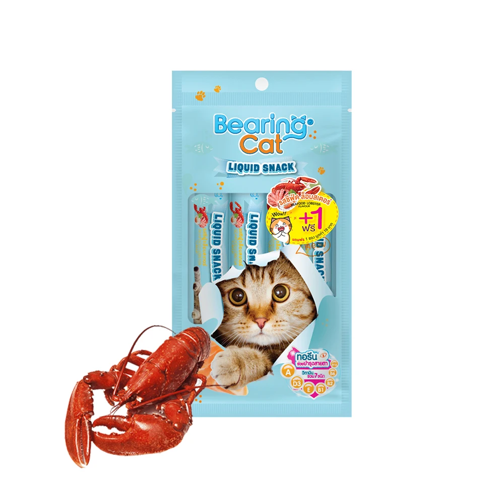 [Dist. Needed] No.1 Cat Snack Bearing Cat Liquid Snack Seafood Lobster Flavor Made of Natural Ingredient 15g per Sachet