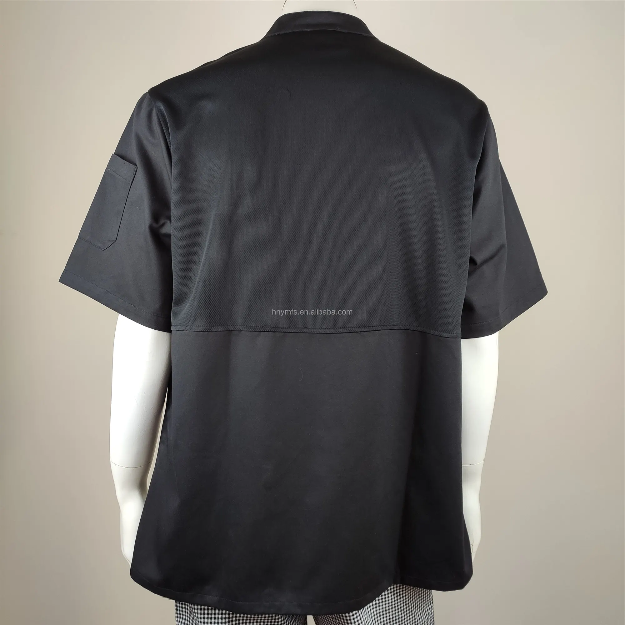 Readymade Wholesale Retail Shirt Cook Uniform Restaurant Coat Tops Chef Uniform Chef with Mesh Woven Short Work Wear Uniform