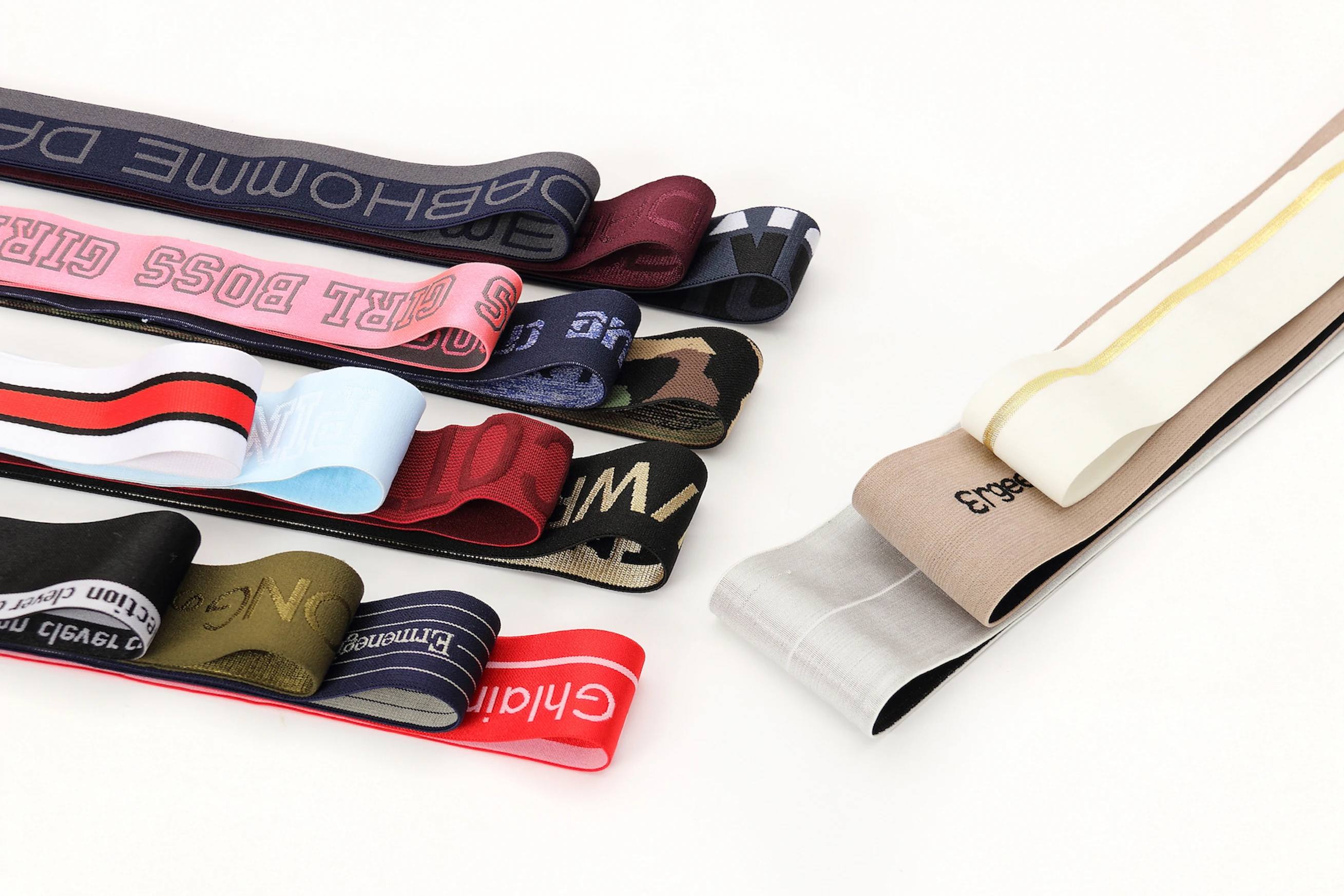 manufacturer produce shinny Custom logo band underwear jacquard elastic band nylon webbing waistband for underwear