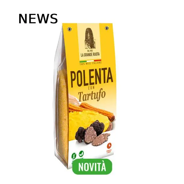 100% made in Italy Corn flour yellow for instant polenta whit truffle 250g polenta ready in few minutes to be delivered