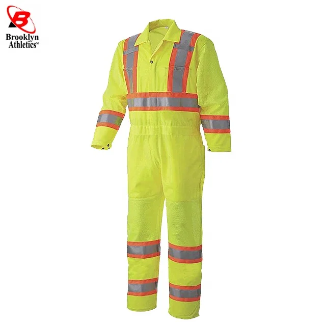 100% Cotton Boiler suit Working Coveralls with reflective tape workwear clothing