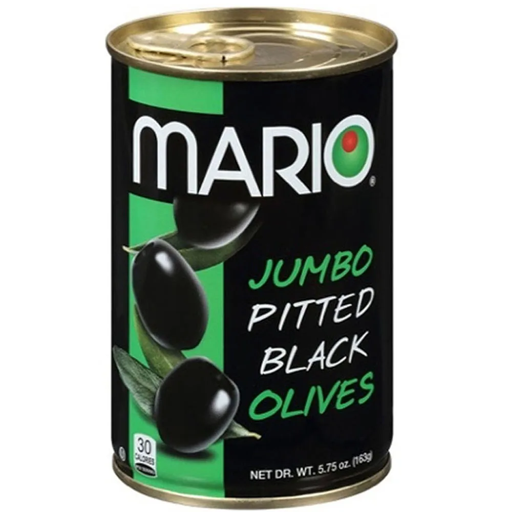 Mario Camacho 5.75oz Ripe Pitted Jumbo Black Olives Unmistakable, Delicious, Bold Flavor Gluten Free Black Olives