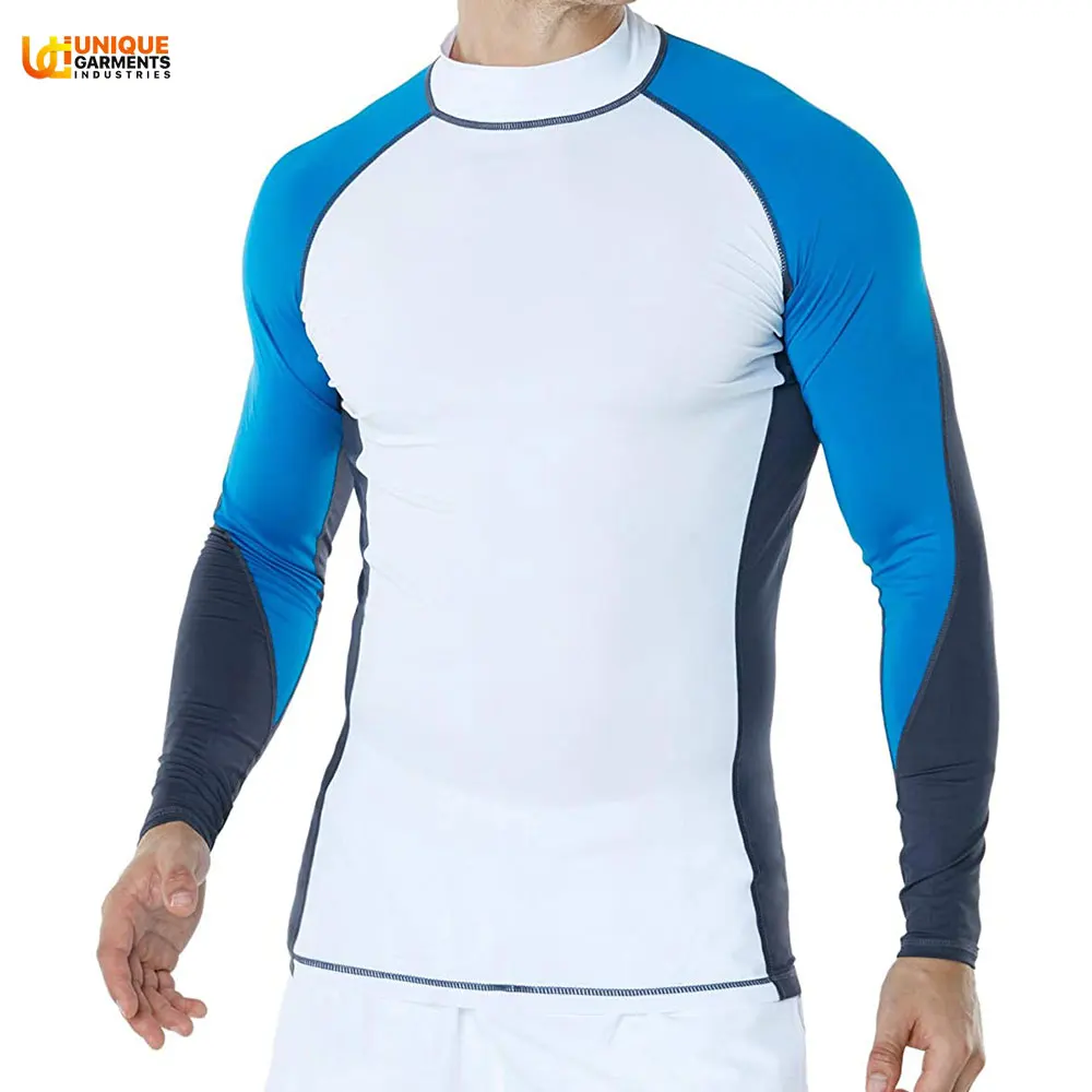 Mens Custom Rash Vest Long Sleeve Lycra Compression Shirt Quick Dry Rashguard Sublimation Rash Guard Men Quantity Top Customize