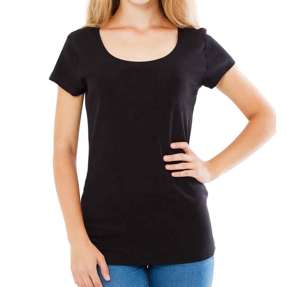 Custom Printing Factory Blank Tee-Shirt Super Soft Women Tee Shirt Made in Bangladesh with Good Quality Fabric Enzyme & Silicon