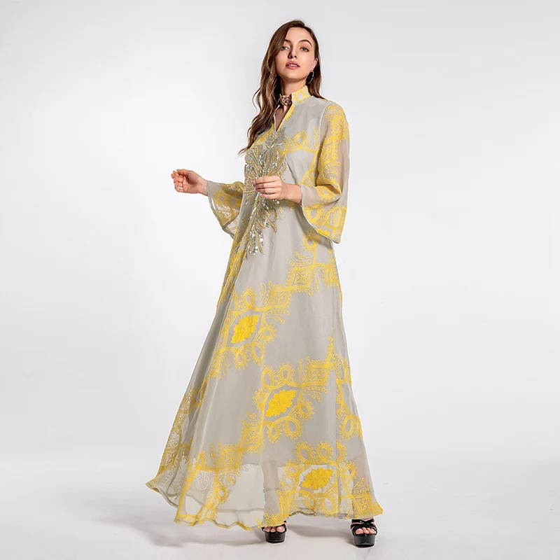 Dubai Dresses Floral Saree Islamic Clothing Saudi Abaya Wholesale Plus Size Women Islamic Clothing Ethnic Cloth For Indian Girls