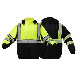 Hi Vis New Heavy Weight Sweatshirt With Black Mesh Lining Dupont Fabric Safety Clothing Jacket