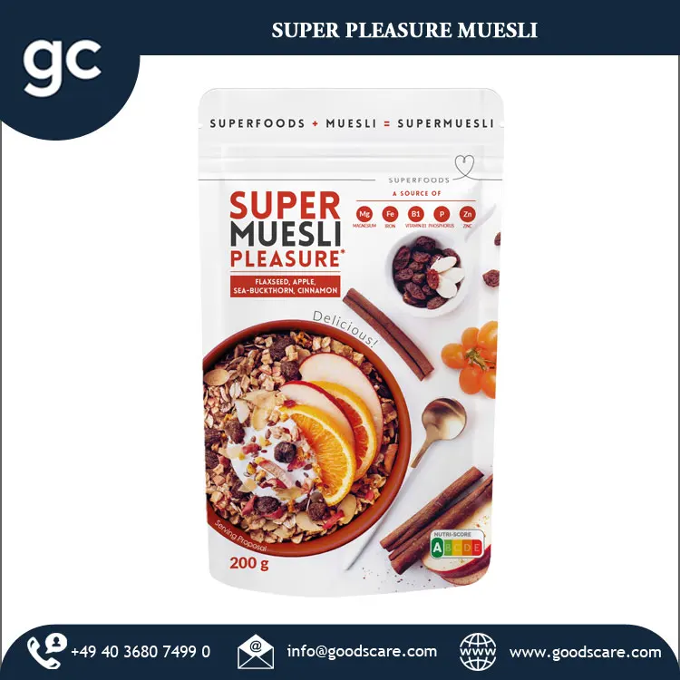 Custom Label/ Private Label Wholesale Supply Breakfast Cereal Super Pleasure Muesli Made in Germany at Bulk Price
