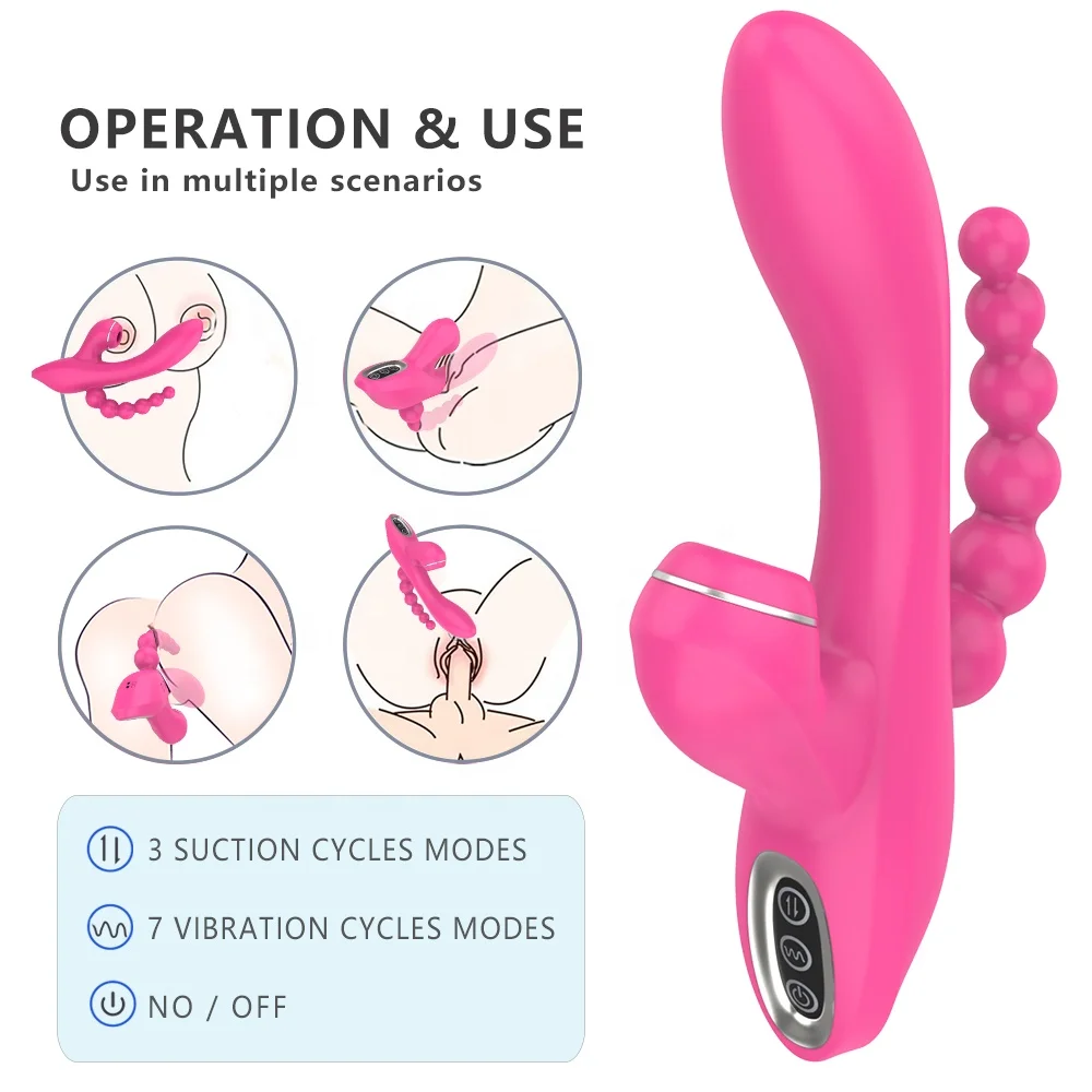 Triple stimulation sucking vibrator clitoral suction toy women sex toys 7 modes rechargeable waterproof