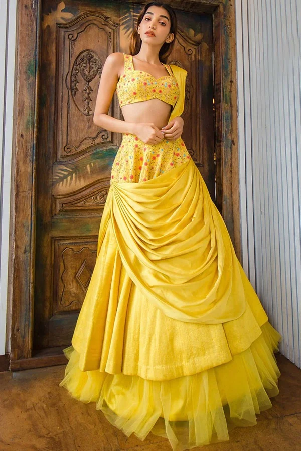Lahenga choli colorful Indian designer net velvet taffeta silk fabrics lehenga choli dupatta blouse semi stitched wholesale