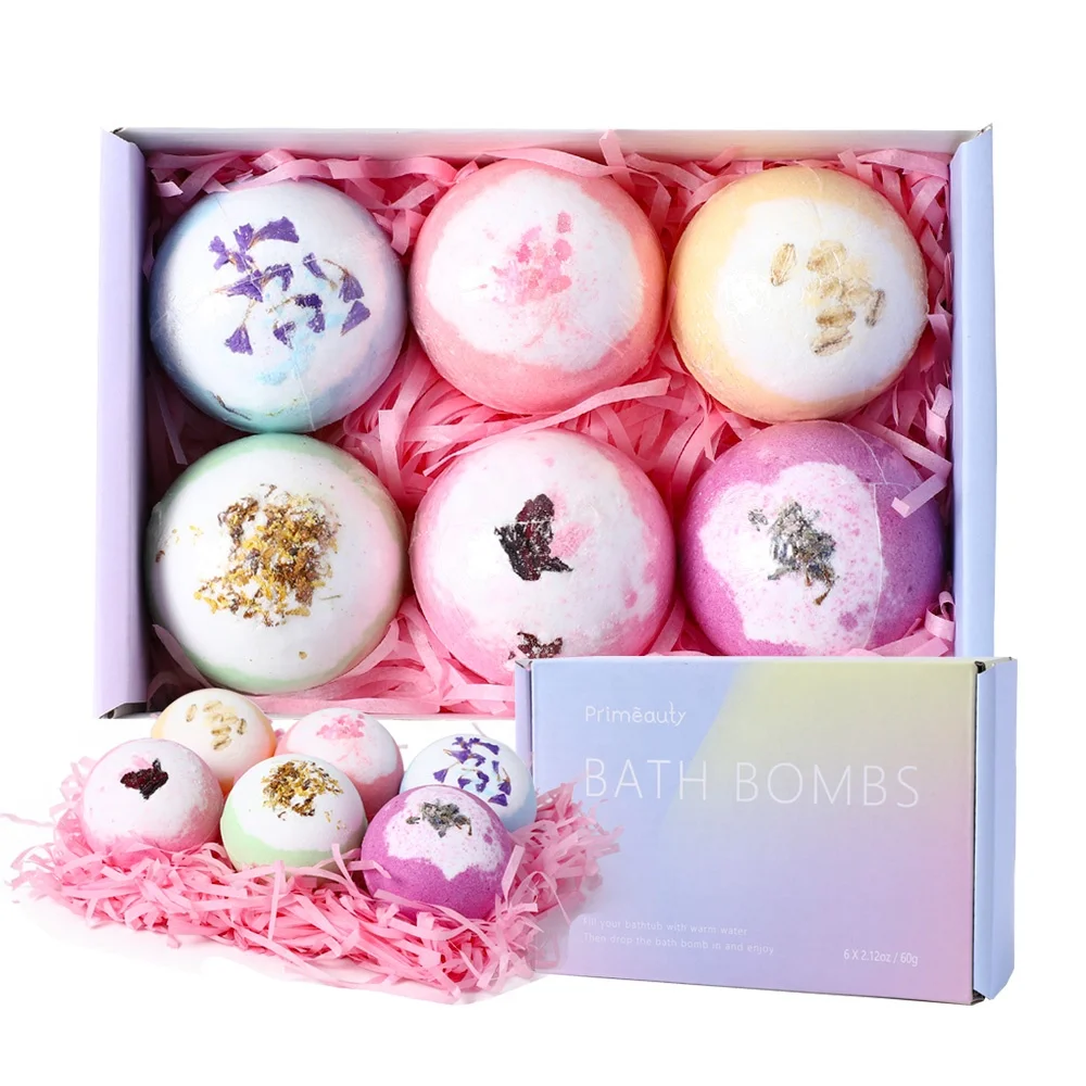 dropshipping hot sell custom box package private label kids organic handmade rose flower natural vegan fizzy bubble bath bombs