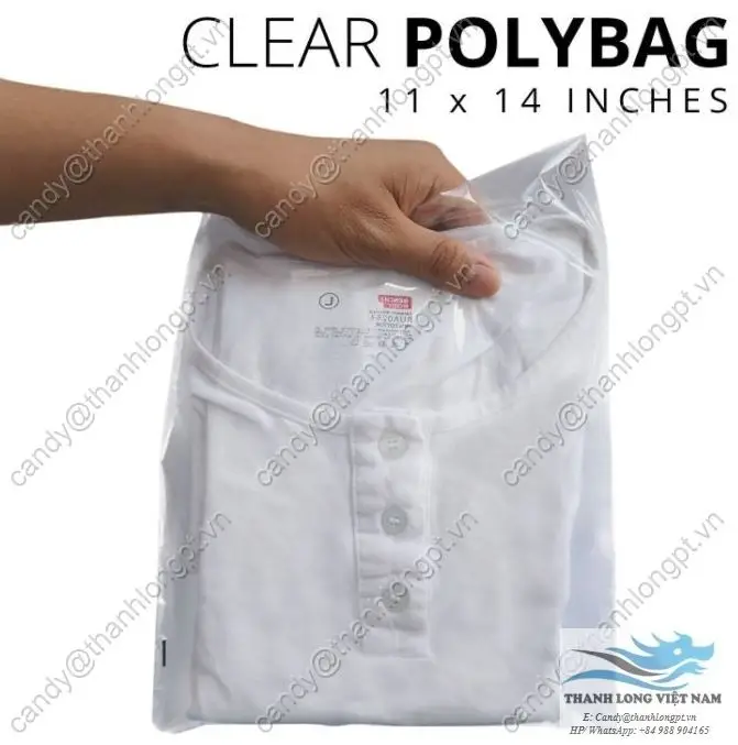 PE Plastic Apparel Garment Packing Bag Transparent for Clothes Vietnam Products Screen Printing Shopping LDPE Side Gusset Bag