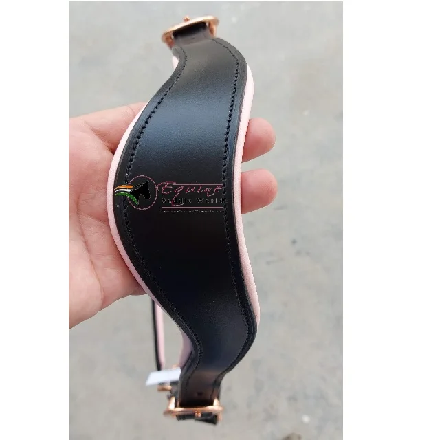 TRAINER CHOICE HIGH QUALITY HORSE TACK LUXURY HEAD COLLAR HALTER WITH EMPTY CHANNEL ON NOSE AND CHEEK PIECE WITH PINK PADDING