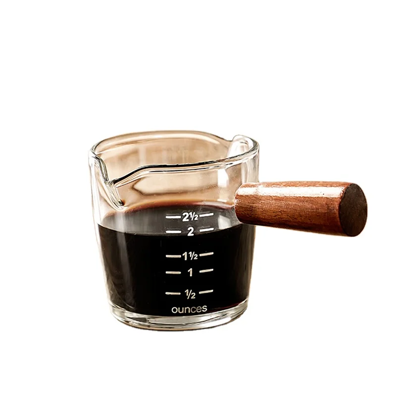 2022 In Stock 100Ml Spout Espresso Shot Glass Measuring Milk Cups for Home and Office