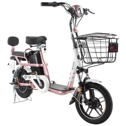 Electric scooter bicycle with removable battery throttle speed shifter 14-inch vacuum tires brushless motor