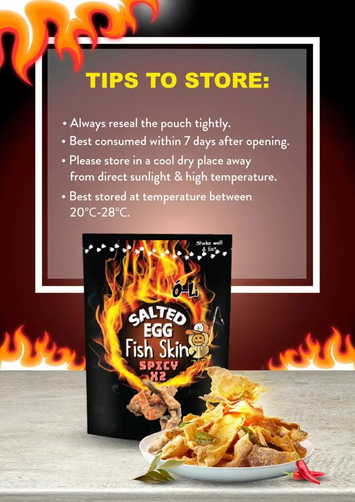 100 percent real potato Potato stick Salted Egg Spicy flavor