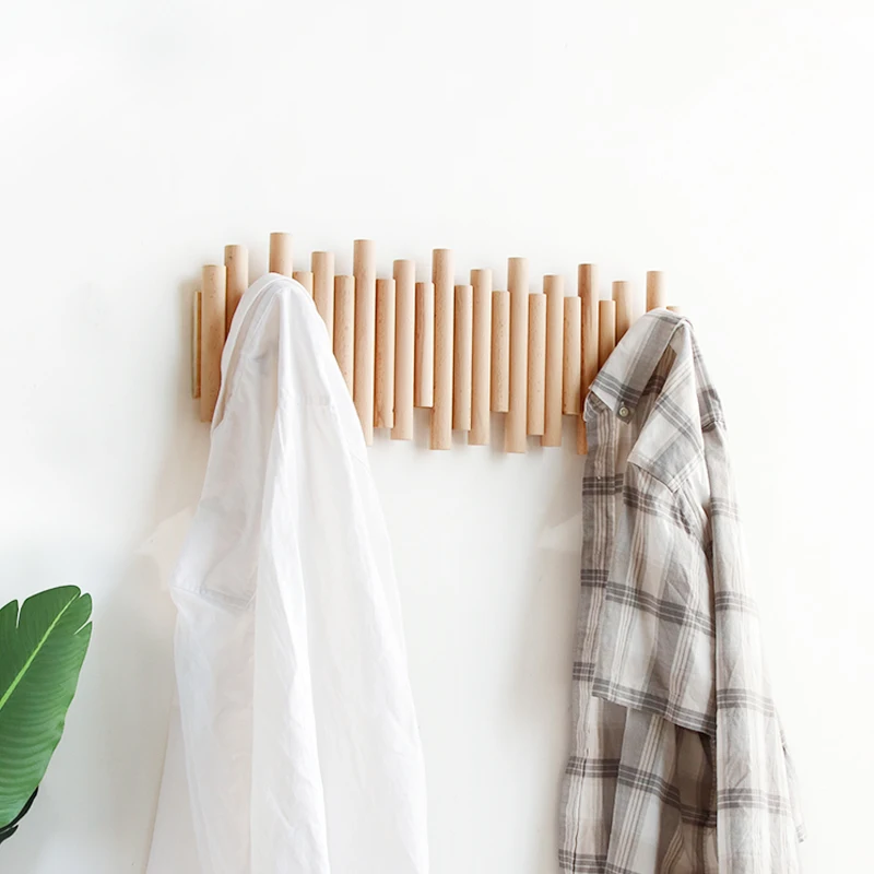 
Shengqu custom nordic rustic decorative wooden coat wall hook 