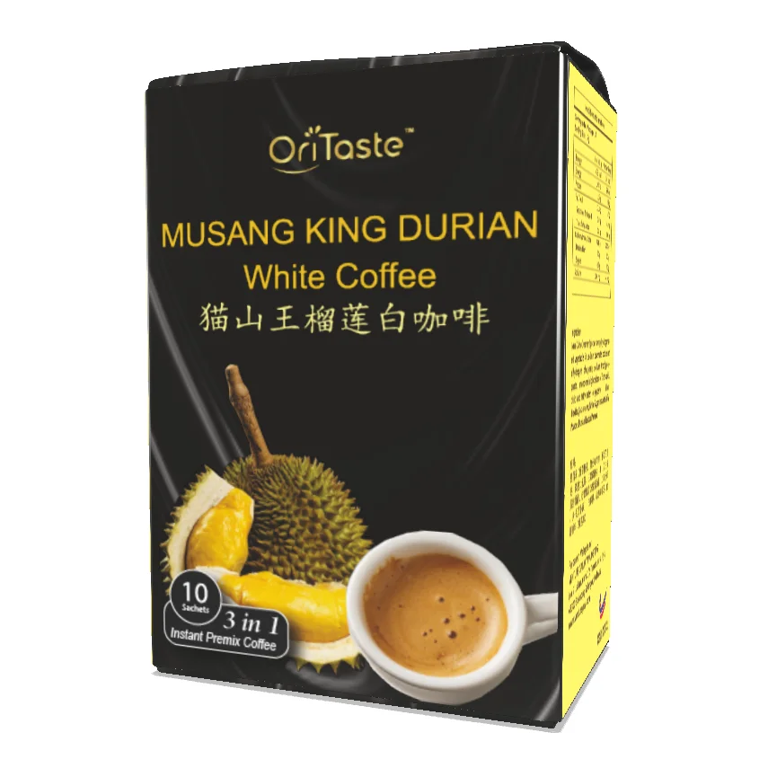 Горячая Распродажа, специальный вкус 3 в 1, lnstant Premix Musang King Durian, Белый Премиум кофе в коробке Oritaste