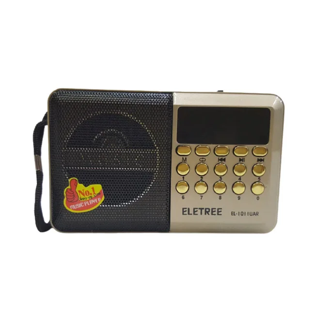 Лучшее качество звука Eletree, цифровой выбор, музыкальный плеер, FM-радио, перезаряжаемый и встроенный динамик в наличии