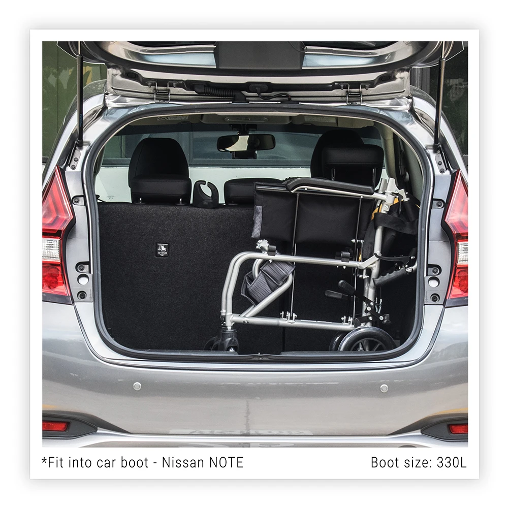 BION  Traveller Elite Compact Manual Wheelchair Lightweight Travelling Folding from Singapore for Elderly Aluminium Flip-up SG