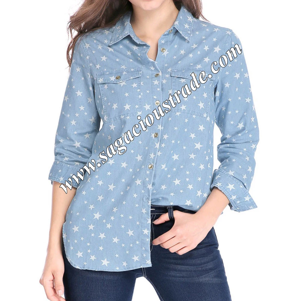 Export Oriented Best Quality Women Ladies Shirt 100% Cotton Hot Selling Direct Factory Manufacture Export From Bangladesh