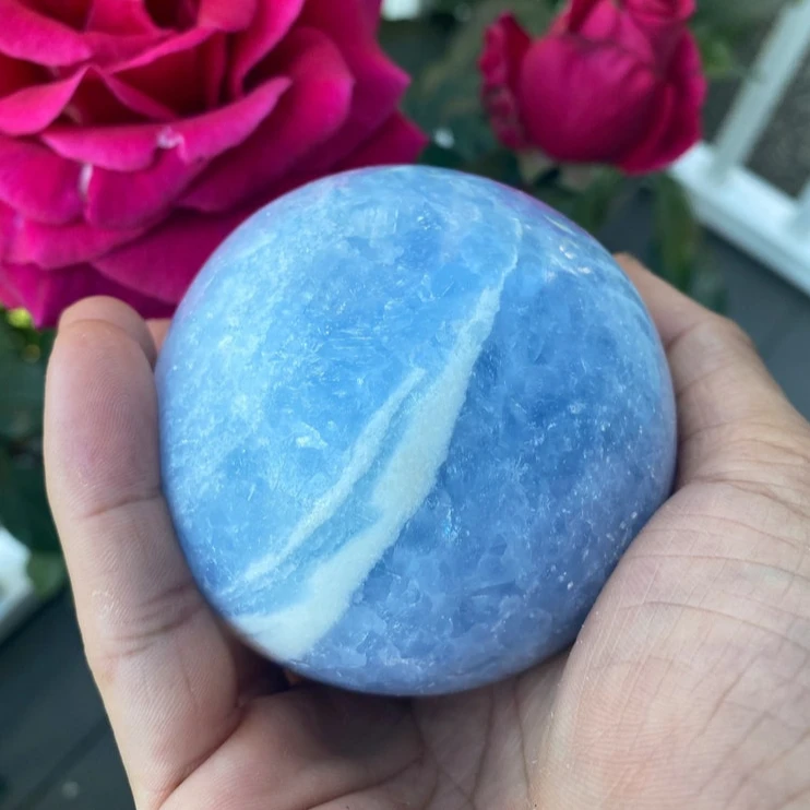 AMAZING Crystal Collection Meditation Tool Gemstone Ball Healing Aquamarine Crystal Safe Travel Sphere Gem Calming Blue Love Big
