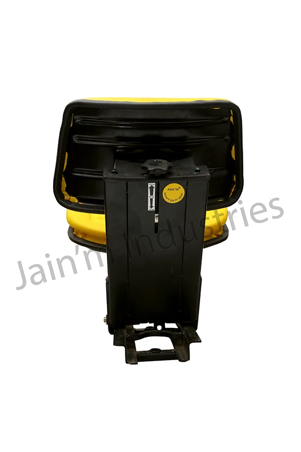 Farm passenger tractor seat with shock absorber