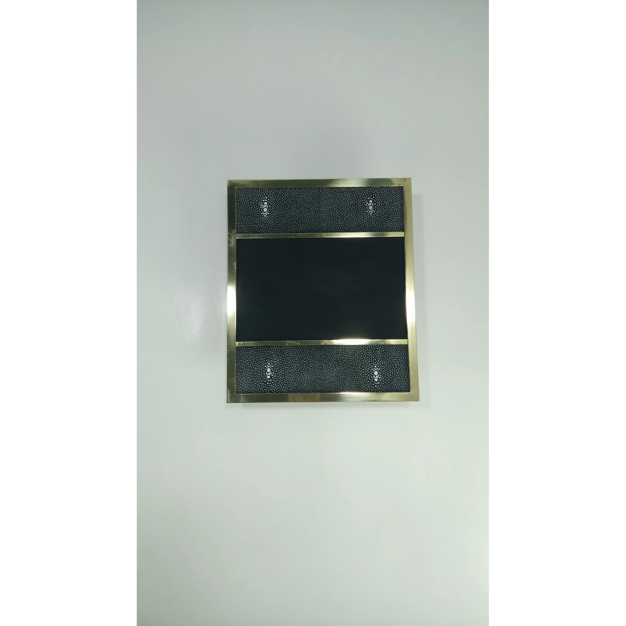 Wholesale Brass Trim Elegant Style 0.635x0.432x0.01 Rectangular Shagreen Mouse Pad 100% Handmade from Vietnam