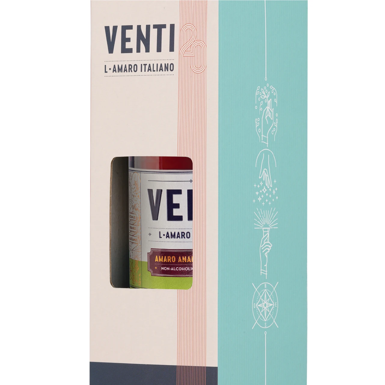 Top quality Made in Italy Non alcoholic Bitter Liqueur VENTI box (75cl) for cocktail bars