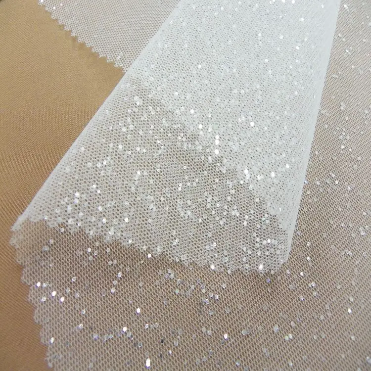 GP009 Тайвань 100% нейлоновая блестящая Тюлевая ткань для свадьбы