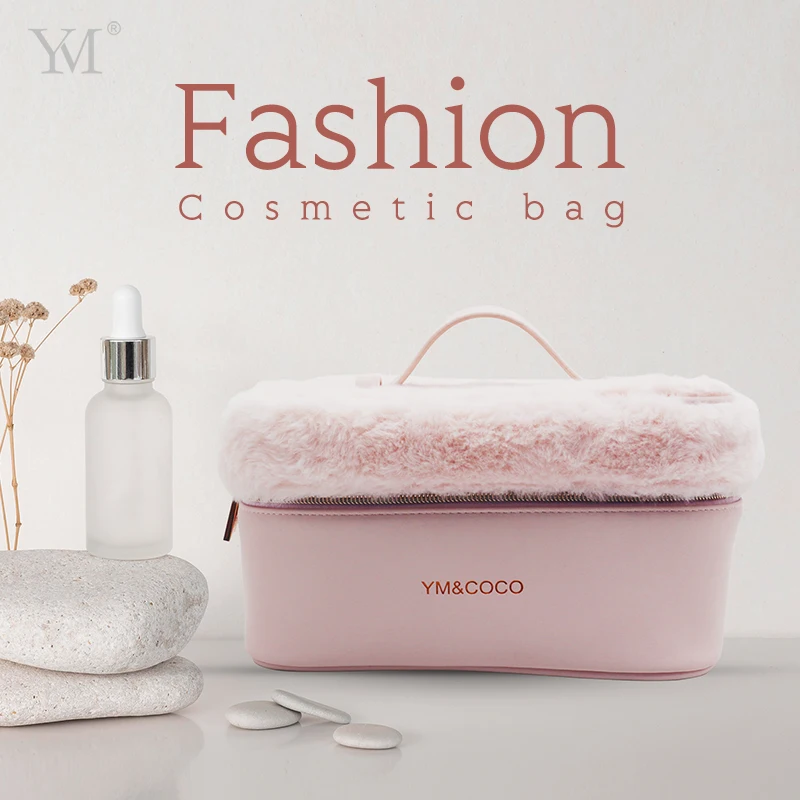 Designer handbag set hot sale custom logo  travel Large-capacity pink portable cosmetic bag