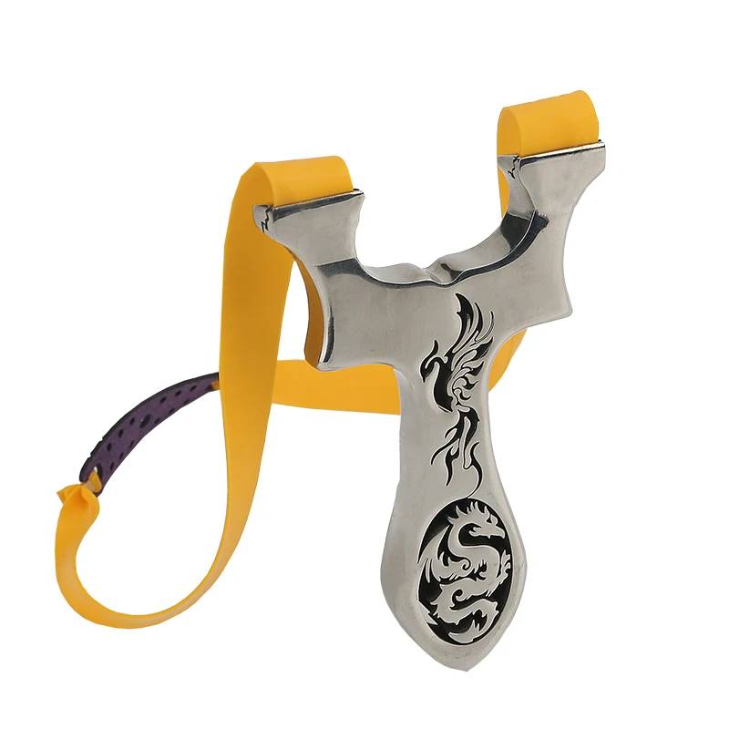 
Hot outdoor hunting game sling shooting stainless steel catapult shooting catapult flat rubber band powerful catapult OEM custom 