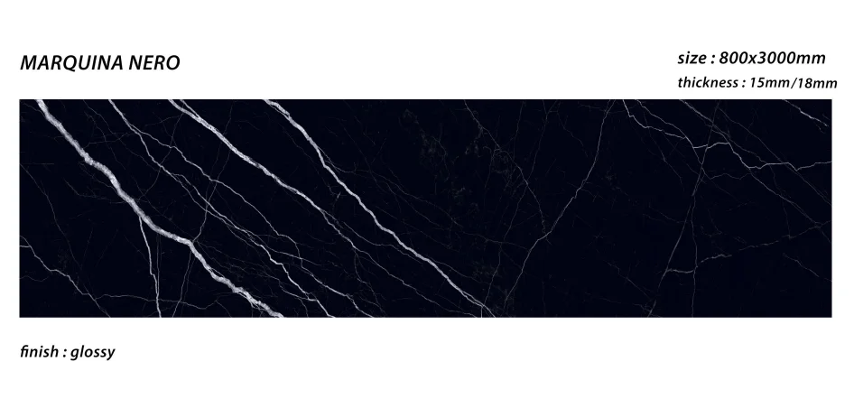 Black Fusion Big Slab Sintered Stone 1200X2400CM Porcelain Slabs Exclusive feel as Marble Premium Material